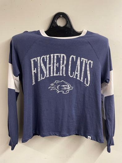 New Hampshire Fisher Cats Blue Dolphin Crop Long Sleeve