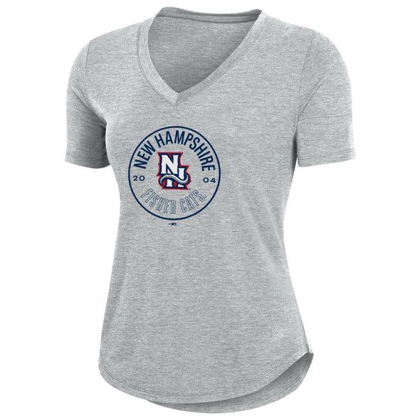 New Hampshire Fisher Cats Women's Silver Breezy V-Neck Tee