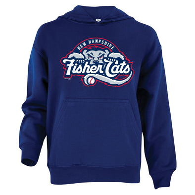 New Hampshire Fisher Cats Youth Navy Primary Hoodie